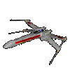 Animated 3D X-Wing fighter.