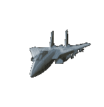 Animated 3D F-15 fighter jet.